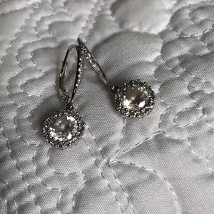 Round diamond style dangle earrings